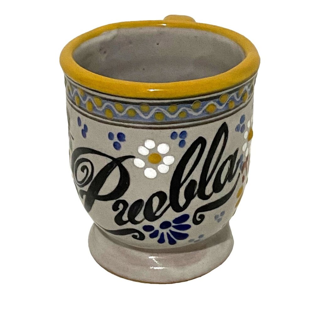 Puebla Mexico Pottery Mug Gray - Picture 3 of 6